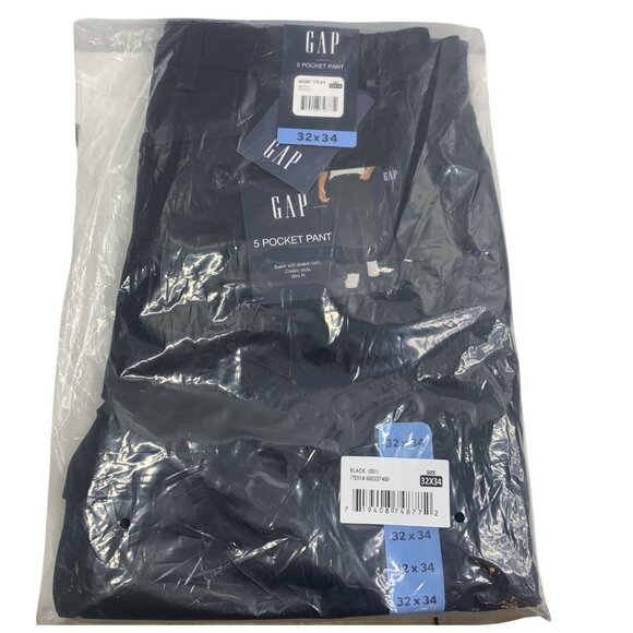 Gap Men's Slim Fit 5 Pocket Stretch Pant Size 32x34 Black NWT MSRP $79.95 - Picture 7 of 10